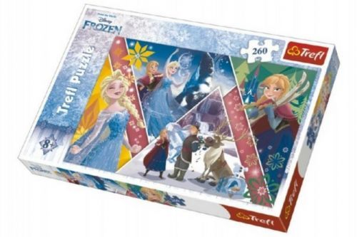 Puzzle Frozen/Ledové království koláž 260 dílků 60x40cm v krabici 40x27x4cm