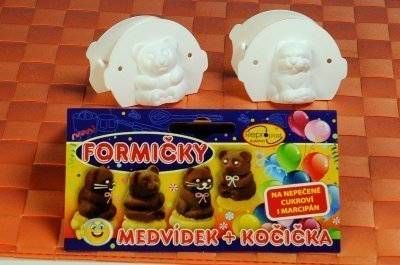 Formičky na cukroví 3D medvídek a kočička - Reproplast