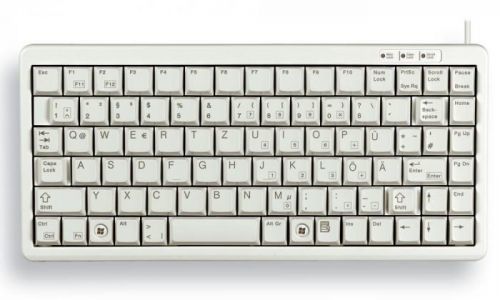 CHERRY klávesnice G84-4100 / lehká / mini/ drátová / USB 2.0 / bílá / EU layout