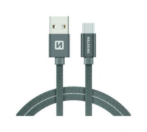 Datový kabel Swissten USB-C (Type-C) 1,2m šedý 30643