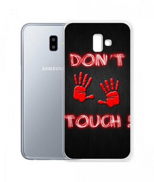 Pouzdro TopQ Samsung J6+ silikon Don't touch red 34044