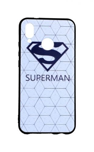 Pouzdro TopQ Huawei P20 Lite 3D silikon bílý Superman 29113