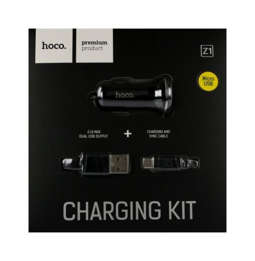 Nabíječka do auta HOCO Z1 micro USB Dual 2.1A černá 25675