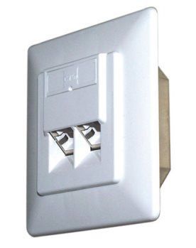 UTP zásuvka pod omítku, cat.5e, 2x RJ45, šikmý vývod