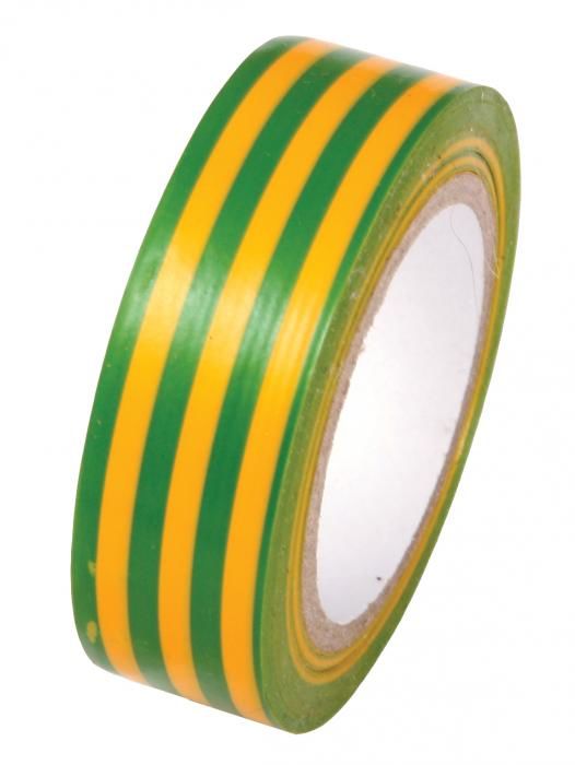 Levior PVC páska žlutá se zelenými pruhy 19 x 0.13mm 10M