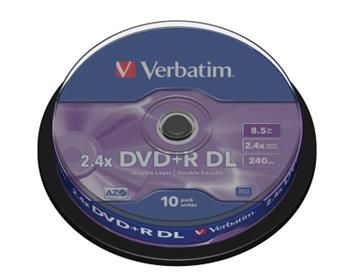 DVD+R Double layer Verbatim  8x spindl po 10ks 8,5GB