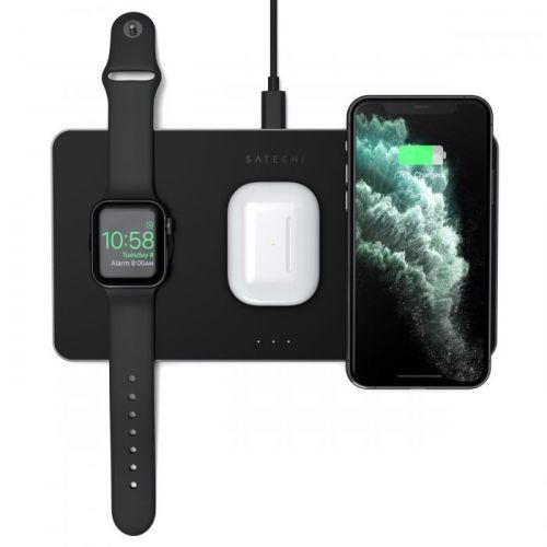 Bezdrátová nabíječka pro iPhone, Apple Watch a AirPods - Satechi, Trio Wireless Charging Pad