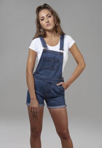 Ladies Short Dungaree - ocean blue L