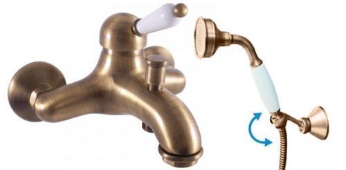 SLEZAK-RAV Vodovodní baterie vanová LABE STARÁ MOSAZ , mosaz, 150 mm L554.5/2SM