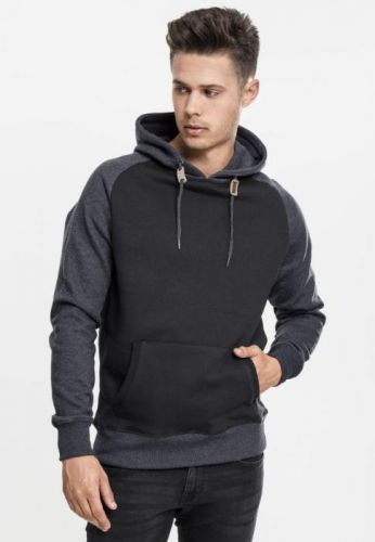 Raglan Contrast Hoody - blk/cha 2XL