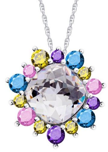 Preciosa Pestrobarevný náhrdelník Flower 5240 70