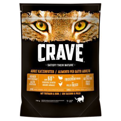 Crave Adult Cat s kuřetem & krocanem - 5 x 750 g