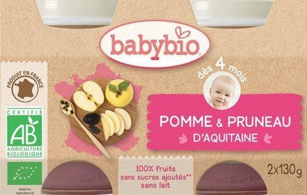 BABYBIO jablko švestka 2x130g