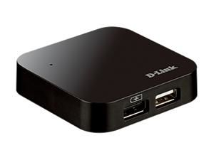 D-Link DUB-H4 USB 2.0 4-Port Hub, 4xA-Port, 1xB-Port, Cable