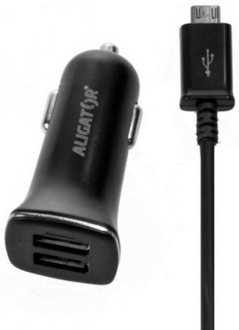 Aligator CL adaptér microUSB s 2xUSB výstupem 2,4A