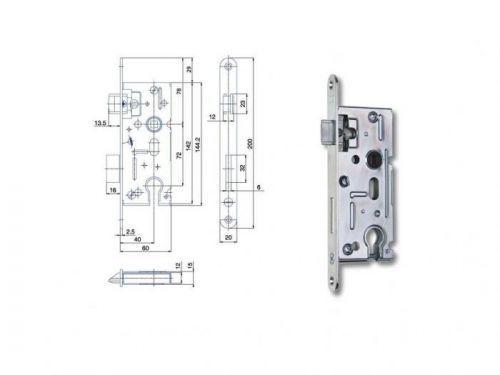 Zámek zadlabací F K105 P+L 60/72  HOBES