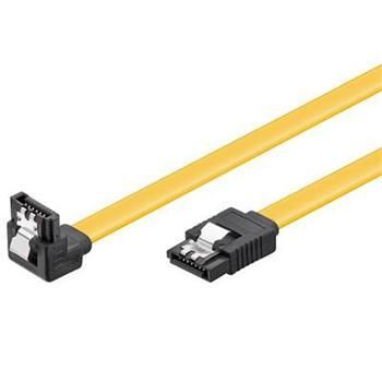 Datový kabel SATA PremiumCord 0,3m, 3.0  1.5GBs / 3GBs / 6GBs, kov.západka, 90°