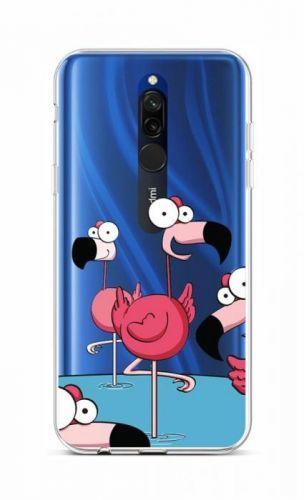 Kryt TopQ Xiaomi Redmi 8 silikon Cartoon Flamingos 48213