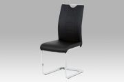 Jídelní židle černá koženka / chrom Autronic