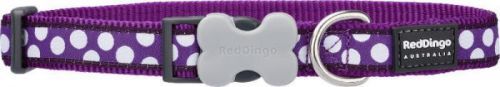 Obojek Red Dingo 12 mm x 20-32 cm - White Spots on Purple
