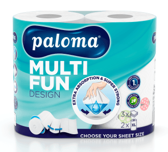 Paloma Multi Fun, kuchyňské megarole 3 vrstvy, 150 útržků 2 ks