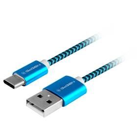 GoGEN USB / USB-C, 1m, opletený (USBAC100MM26) modrý