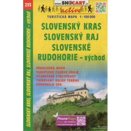 SHOCart 233 Slovenský kras, Sl. ráj, Sl. Rudohorie - východ 1:100 000 turistická mapa