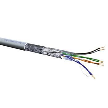 S/FTP kabel kulatý, cat. 5e lanko, 305m, dvojité stínění