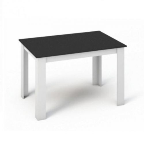TEMPO KONDELA Jídelní stůl, bílá / černá, 120x80, KRAZ