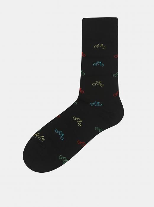 Černé vzorované ponožky Fusakle Cyklista