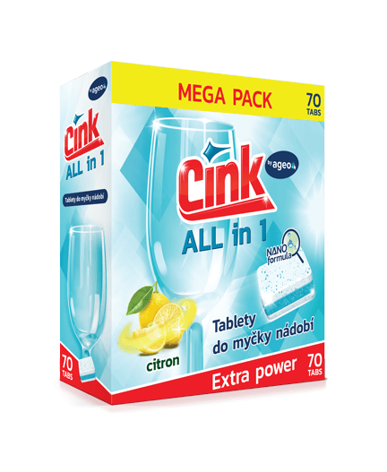 Cink ALL IN 1 Citron tablety do myčky Megapack 70 ks