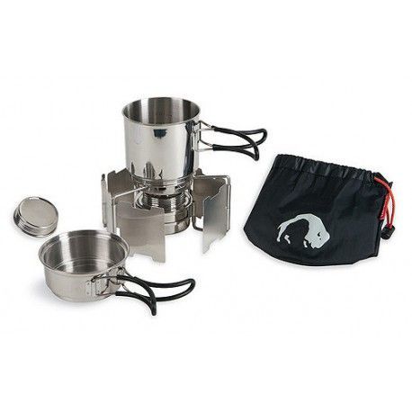 Tatonka Alcohol Burner Set vařič na tekutý líh + nerezové kempingové nádobí