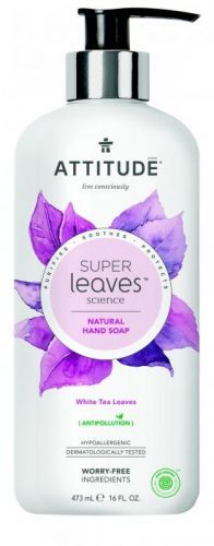 ATTITUDE Přírodní mýdlo na ruce Super leaves s detoxikačním účinkem – olivové listy 473 ml