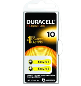 Baterie do naslouch.Duracell DA10 Easy Tab 6ks