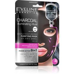 Eveline Cosmetics Charcoal Illuminating Ritual hydratační látková mask