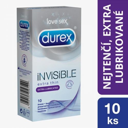 Durex Invisible Extra Lubricated krabička SK distribuce 10 ks