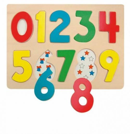 Woody Woody Puzzle na desce číslice s beruškami