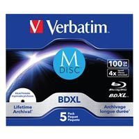 Blu-ray M-DISC BD-R Verbatim 100GB 4x Printable jewel box, 5ks/pack