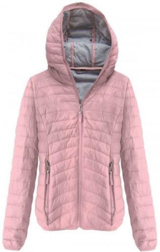 Prošívaná bunda ve starorůžové barvě s kapucí (B1078-30) - S (36) - růžová