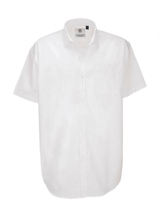Košile pánská B&C Heritage s krátkým rukávem - bílá