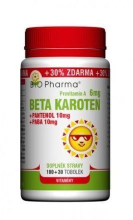 Beta Karot.6mg+Pantenol 10mg+PABA 10mg tob.100+30