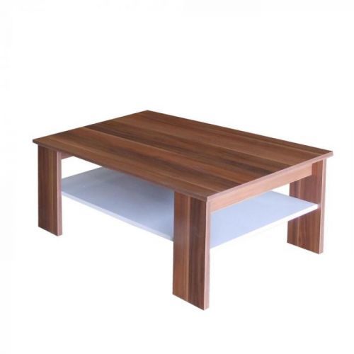 Konferenční stolek SUMBA — ořech/bílá, 90×55×41