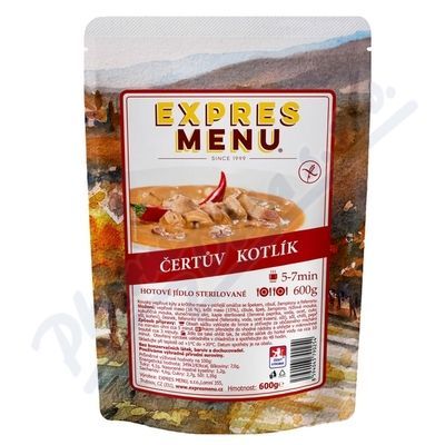 Expres Menu Čertův Kotlík 600 g 2 porce sterilované jídlo na cesty, bez přílohy