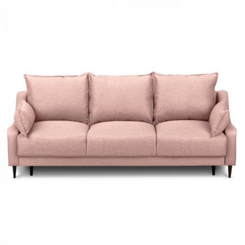 Růžová rozkládací třímístná pohovka s úložným prostorem Mazzini Sofas Ancolie