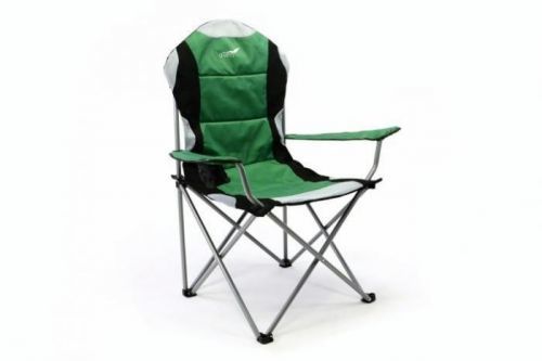 Divero Deluxe Skládací kempingová rybářská židle - zeleno/černá