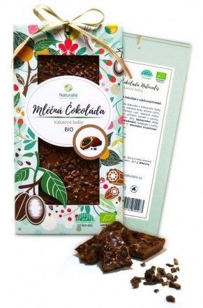 BIO Mléčná čokoláda Naturalis s kakaovými boby 80g