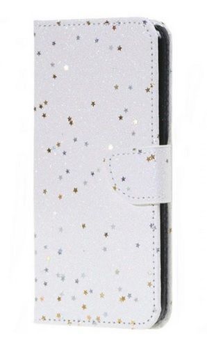 Pouzdro TopQ Asus ZenFone Go ZB500KL knížkové glitter bílé s hvězdami 18755