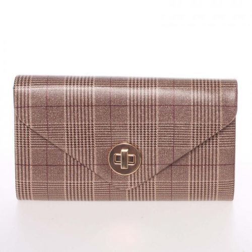 Stylové kárované psaníčko Anja, béžovo černé