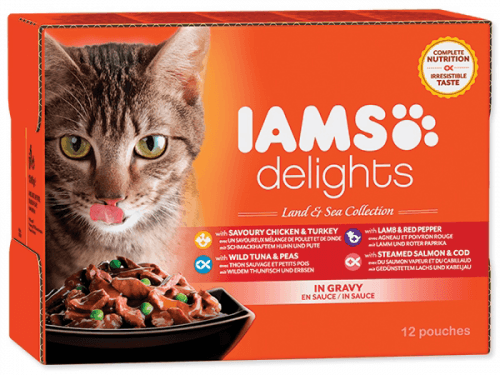 Kapsičky IAMS Cat výběr z mořských a suchozemských mas v omáčce multipack 1020g