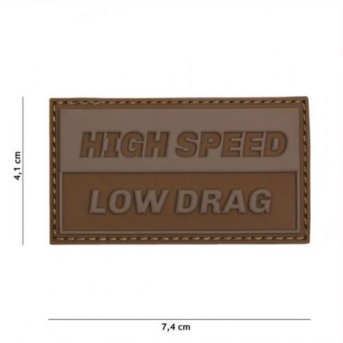 Gumová nášivka 101 Inc nápis Hight Speed Low Drag - coyote